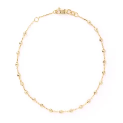 Adjustable Bead Station Bracelet, 14K Yellow Gold