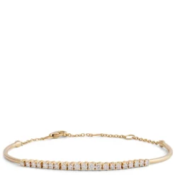 Adjustable Diamond Bar Bracelet, 14K Yellow Gold