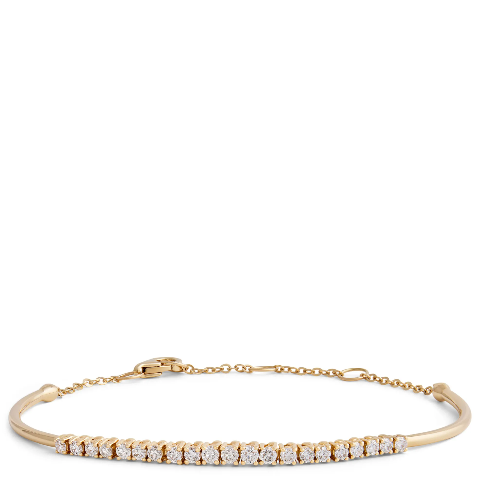Adjustable Diamond Bar Bracelet, 14K Yellow Gold