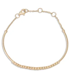 Adjustable Diamond Bar Bracelet, 14K Yellow Gold