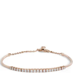 Adjustable Diamond Bar Bracelet, 14K Rose Gold