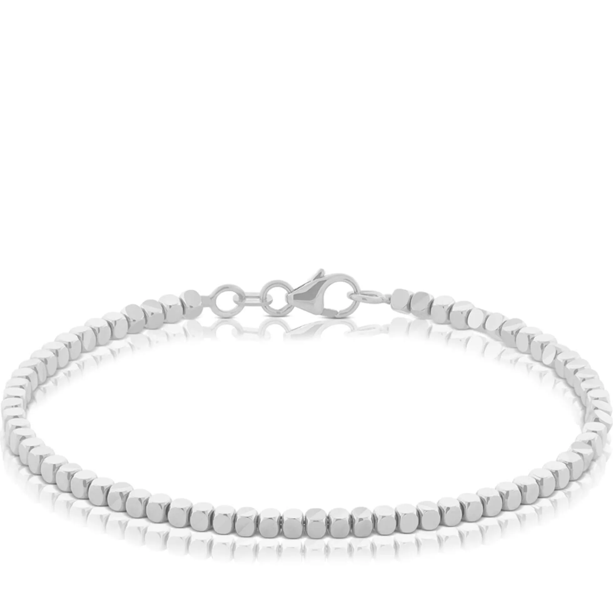 Adjustable Diamond Cut Bead Bracelet 14K