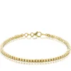 Adjustable Diamond Cut Bead Bracelet 14K