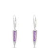 Amethyst and Diamond Drop Earrings, 14K White Gold