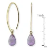 Amethyst Drop Earrings 14K