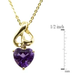 Amethyst Heart Pendant 14K