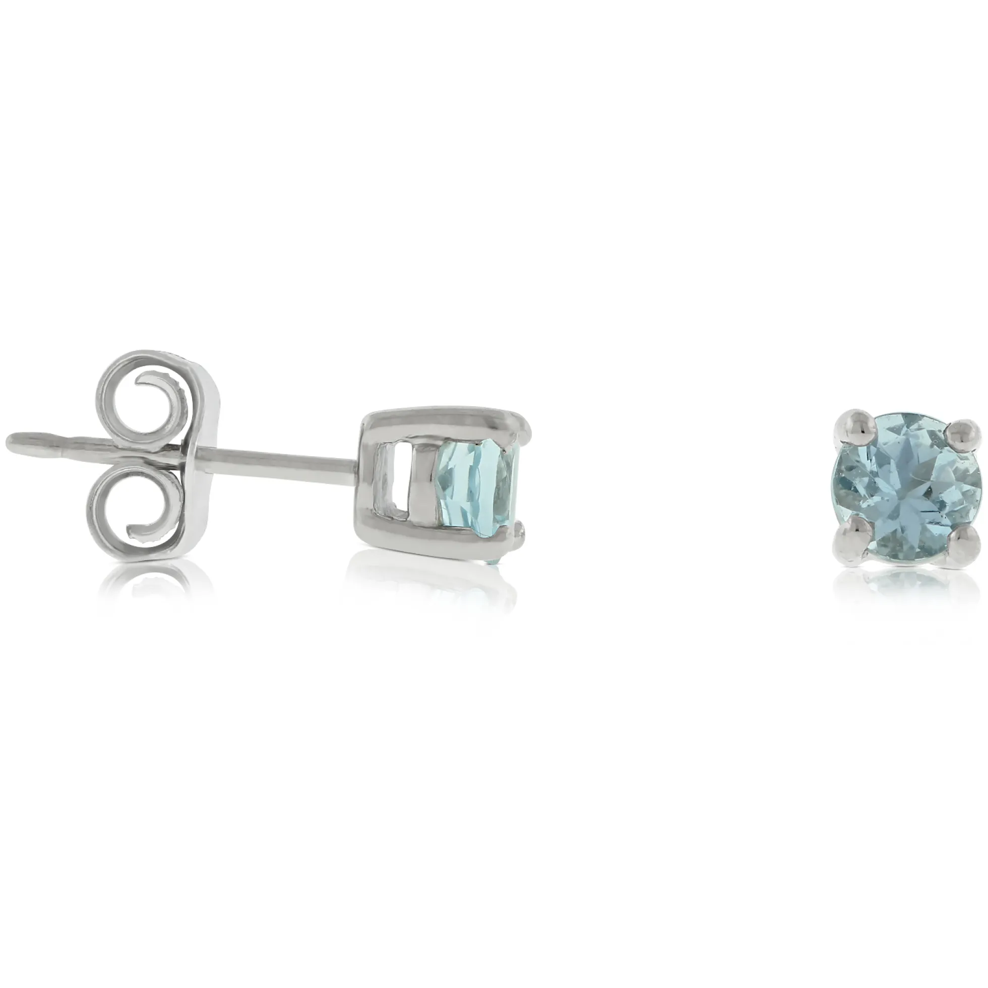 Aquamarine Stud Earrings 14K