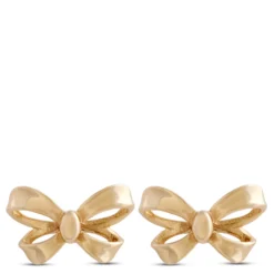 Baby Bow Earrings, 14K Yellow Gold