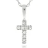 Baby Diamond Cross Pendant 14K