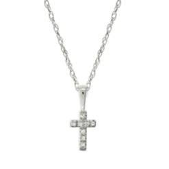 Baby Diamond Cross Pendant 14K