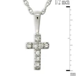 Baby Diamond Cross Pendant 14K