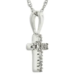 Baby Diamond Cross Pendant 14K