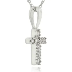 Baby Diamond Cross Pendant 14K