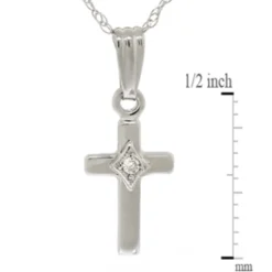 Baby Diamond Cross Pendant 14K