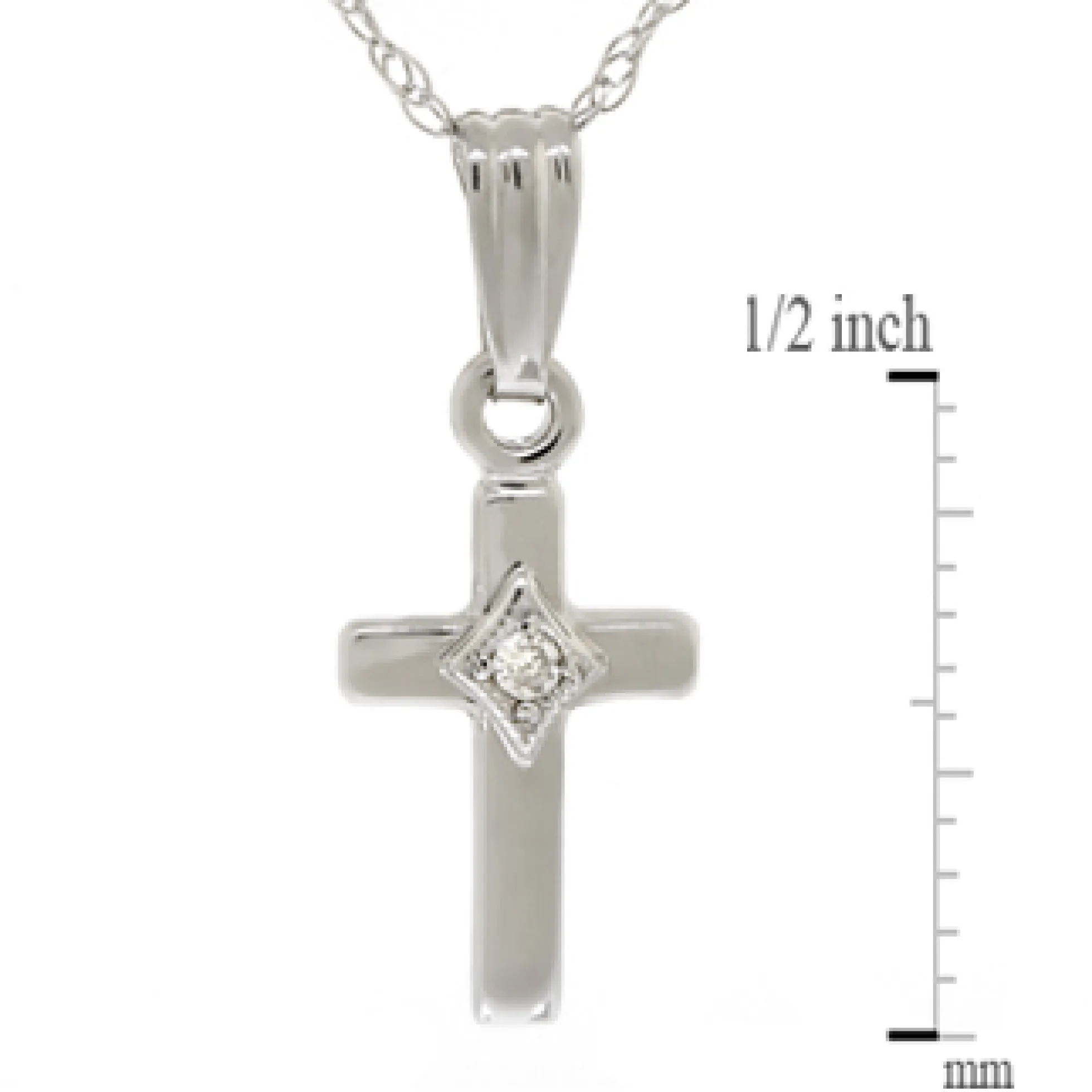 Baby Diamond Cross Pendant 14K