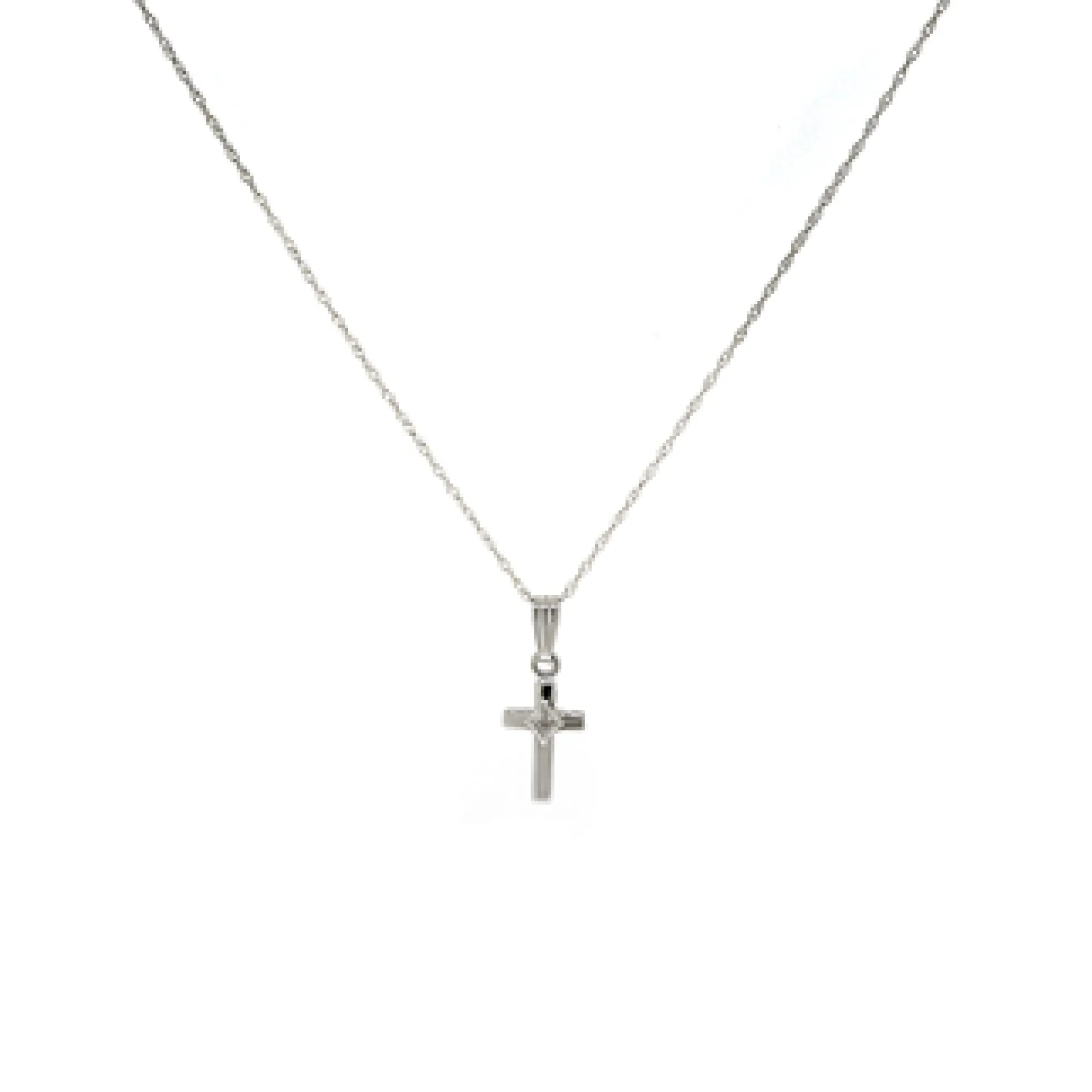 Baby Diamond Cross Pendant 14K