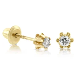 Baby Diamond Earrings 14K