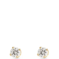 Baby Diamond Studs, 14K Yellow Gold