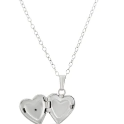 Baby Heart Diamond Locket in Sterling Silver