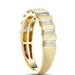 Baguette Diamond Band, 1 Carat Total Weight, 14K Yellow Gold