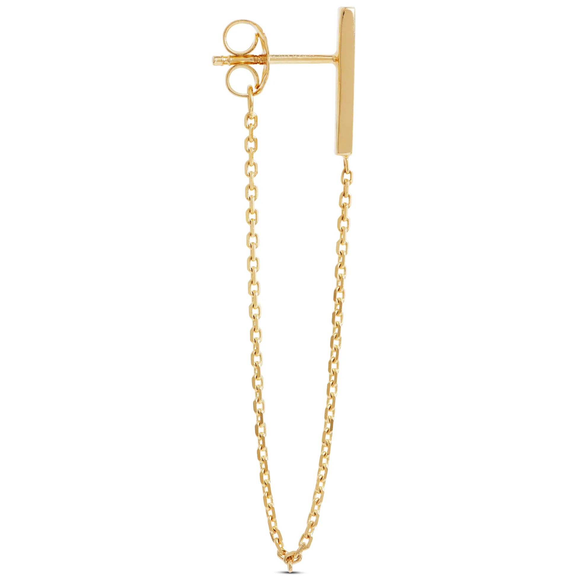 Bar & Chain Earrings 14K