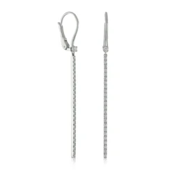 Bar Dangle Diamond Earrings 14K