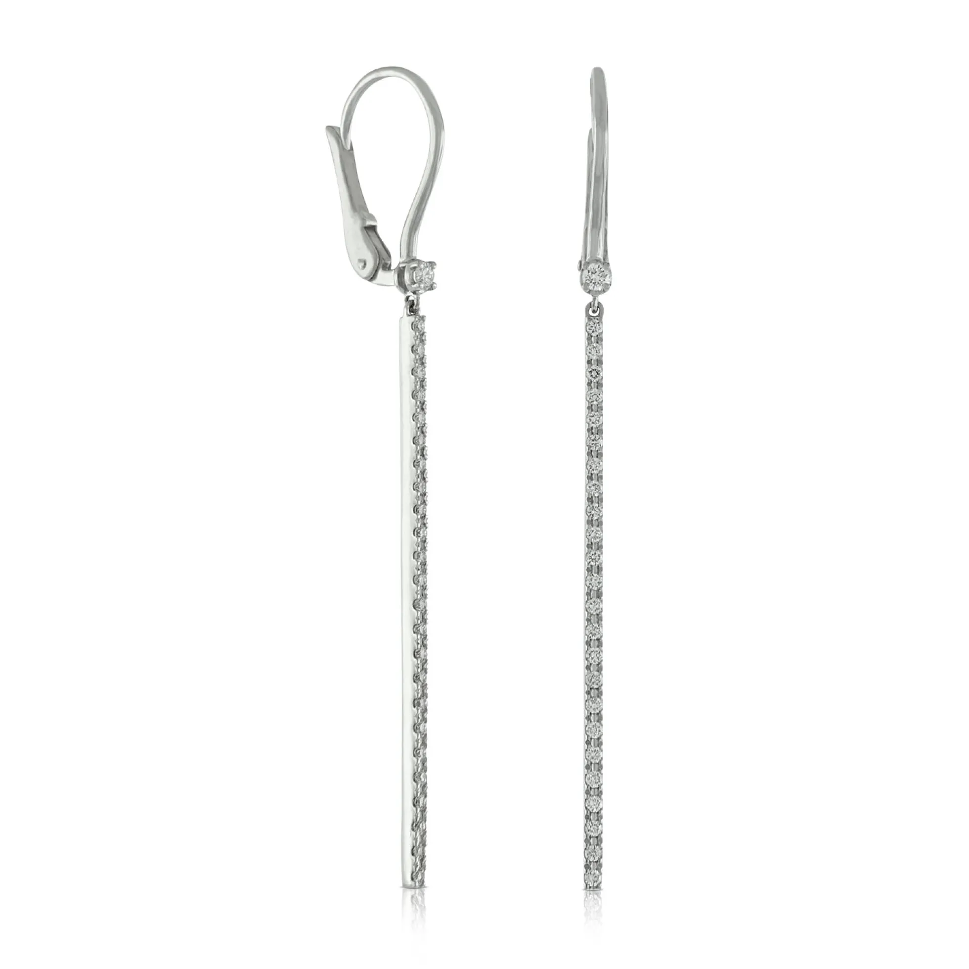Bar Dangle Diamond Earrings 14K