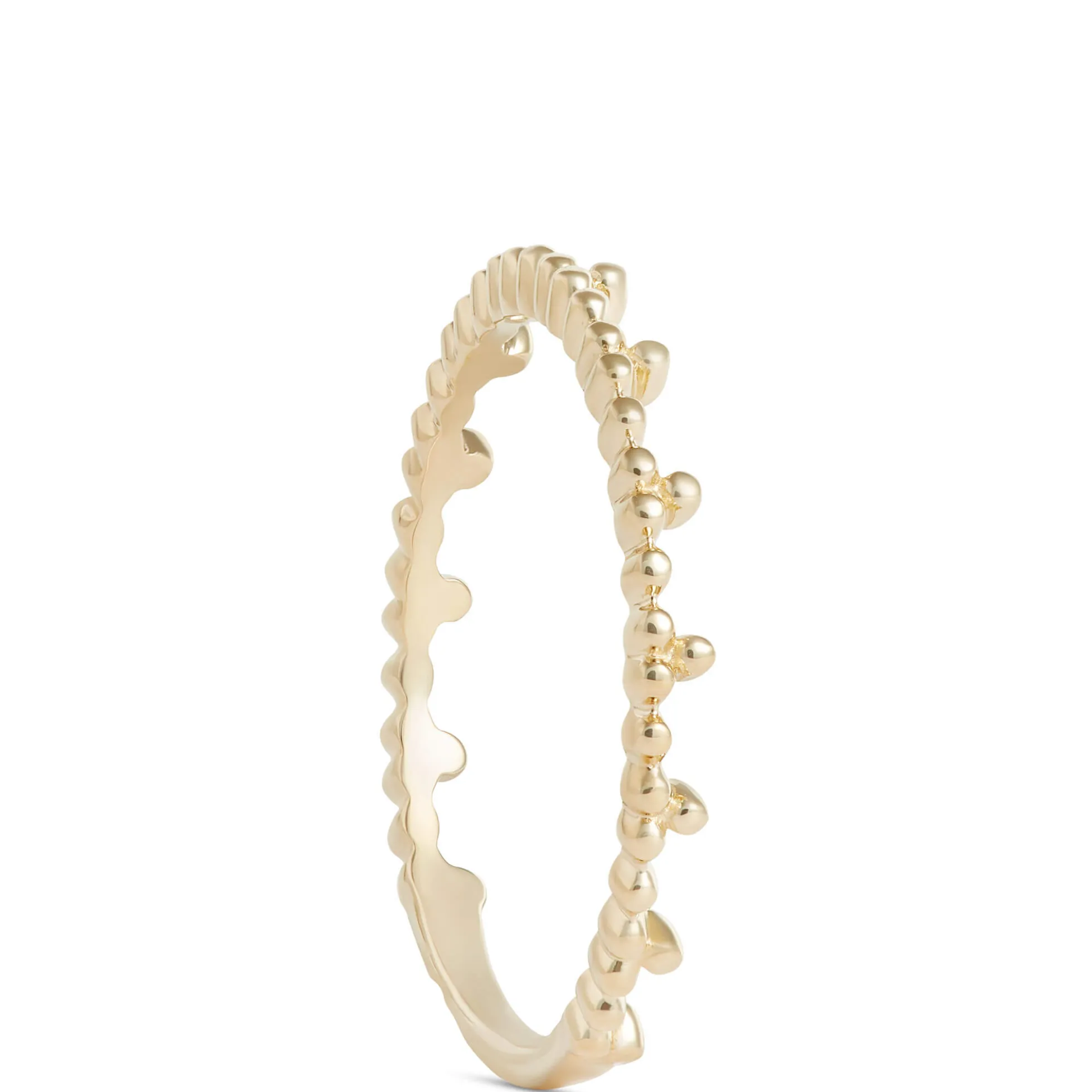 Beaded Band with Offset Beads, 14K Yellow Gold