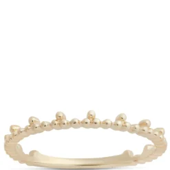 Beaded Band with Offset Beads, 14K Yellow Gold