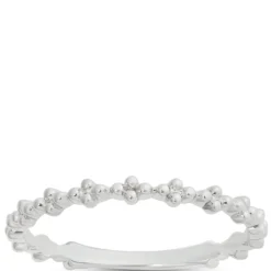 Beaded Cluster Band, 14K White Gold