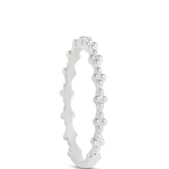 Beaded Cluster Band, 14K White Gold