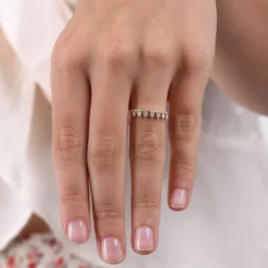 Beaded Stackable Diamond Band 14K