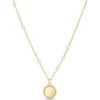 Bead Frame Pendant Necklace with Bead Stations, 14K Yellow Gold
