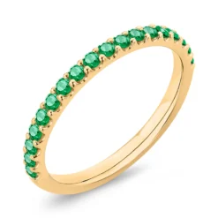 Bella Ponte Emerald Tiger Band, 14K Yellow Gold