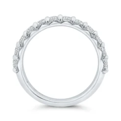 Bella Ponte French Pave Diamond and Platinum Bridal Ring, 1 ctw