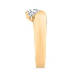 Bella Ponte Half Bezel Engagement Ring Setting, 14K Yellow Gold