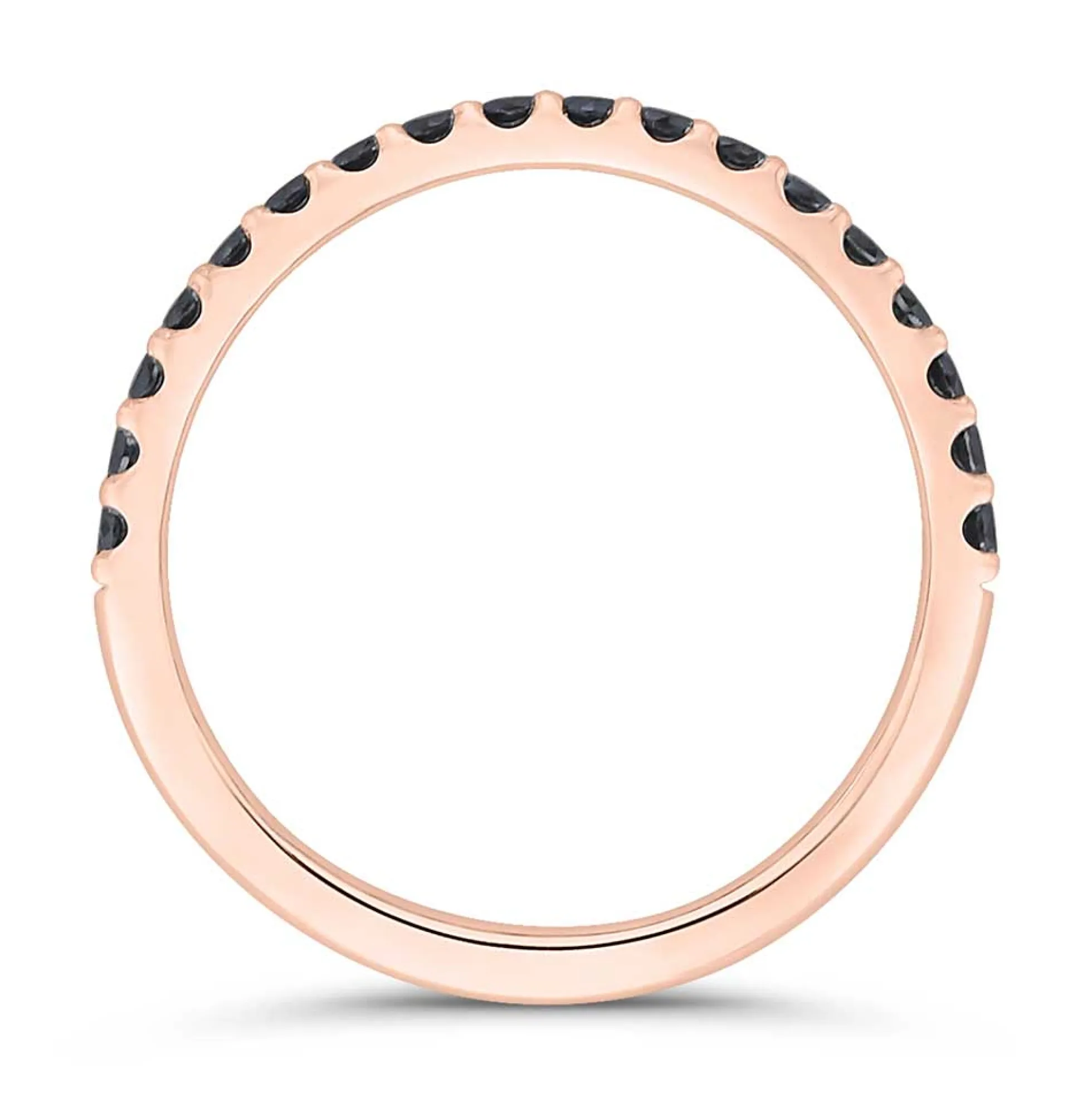 Bella Ponte Rose Gold Black Diamond Band 14K