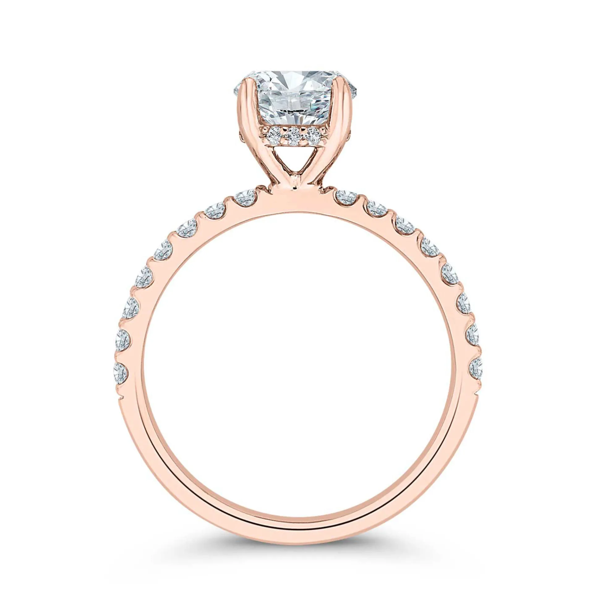Bella Ponte Rose Gold Engagement Ring Setting 14K
