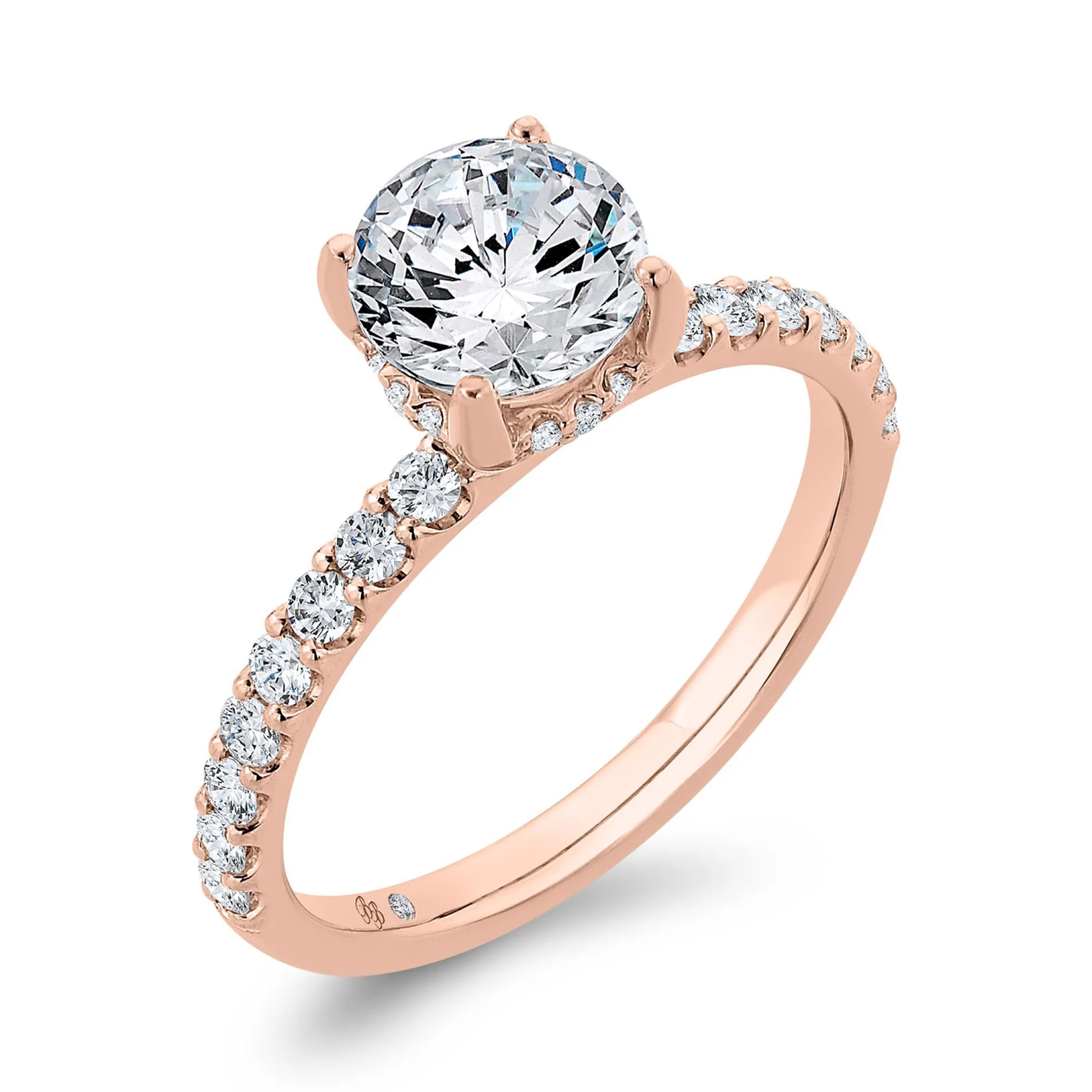 Bella Ponte Rose Gold Engagement Ring Setting 14K
