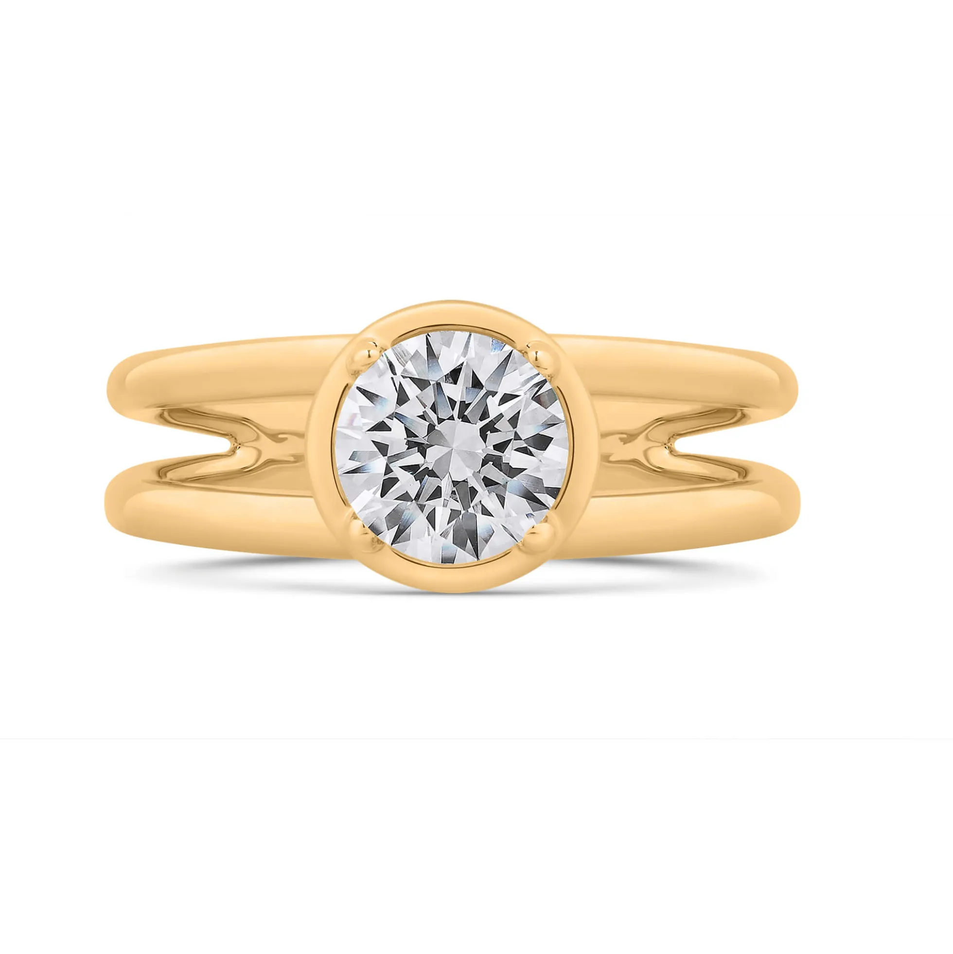 Bella Ponte Split Shank Engagement Ring Setting, 14K Yellow Gold