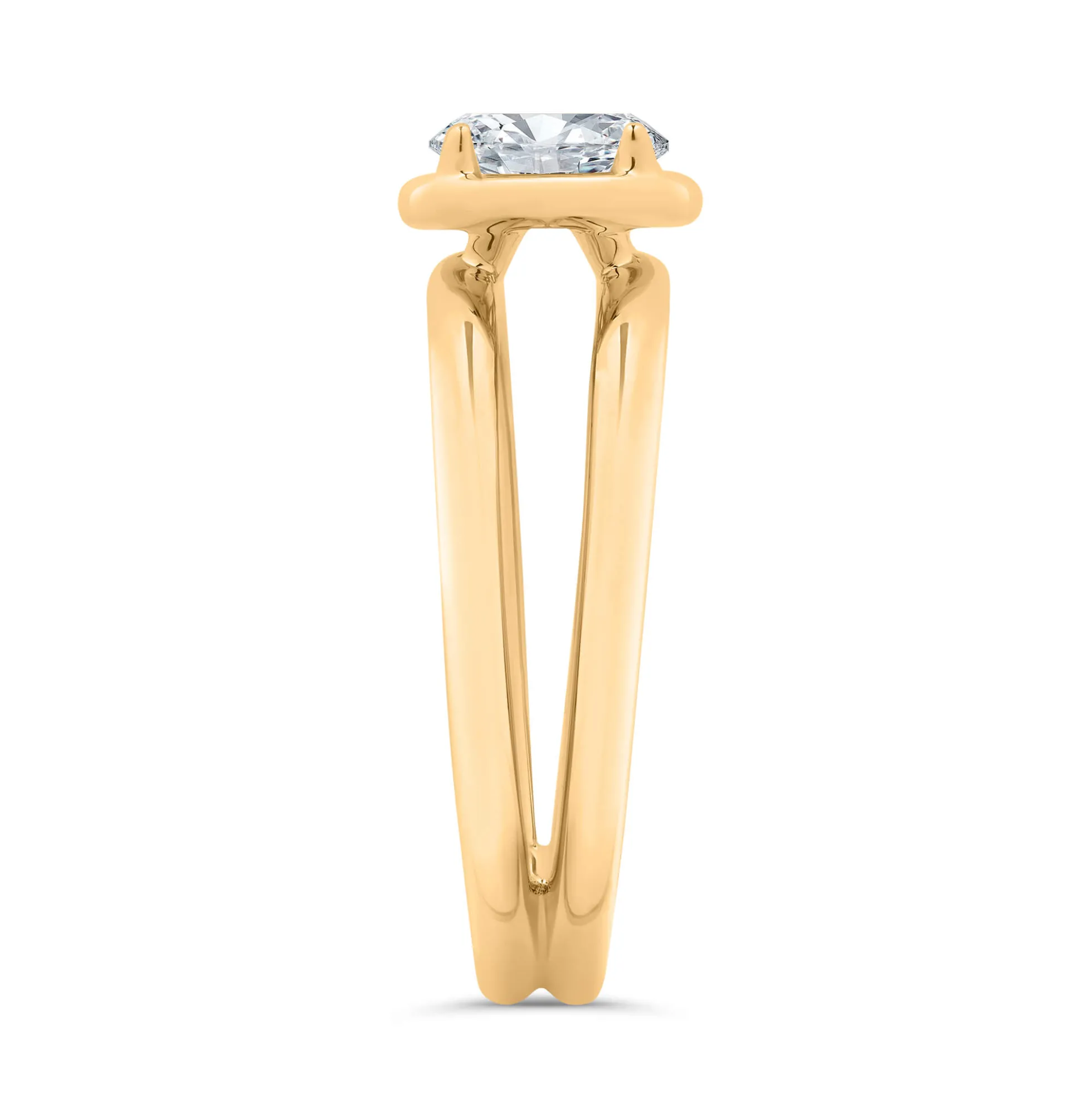 Bella Ponte Split Shank Engagement Ring Setting, 14K Yellow Gold