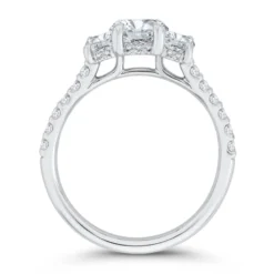 Bella Ponte 3-Stone Emerald Cut Diamond Engagement Ring 14K