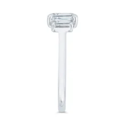 Bella Ponte 3-Stone Emerald Cut Diamond Engagement Ring in Platinum