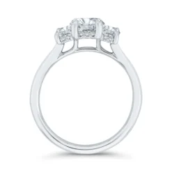 Bella Ponte 3-Stone Emerald Cut Diamond Engagement Ring in Platinum