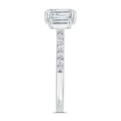 Bella Ponte 3-Stone Emerald Cut Diamond Engagement Ring, 14K White Gold