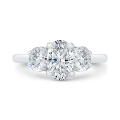 Bella Ponte 3-Stone Oval Cut Diamond Engagement Ring in Platinum