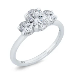 Bella Ponte 3-Stone Oval Cut Diamond Engagement Ring in Platinum