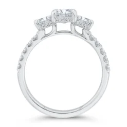 Bella Ponte 3-Stone Oval Diamond Engagement Ring 14K
