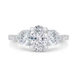 Bella Ponte 3-Stone Oval Diamond Engagement Ring 14K