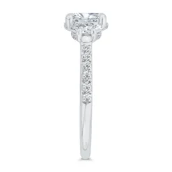 Bella Ponte 3-Stone Oval Diamond Engagement Ring, 14K White Gold